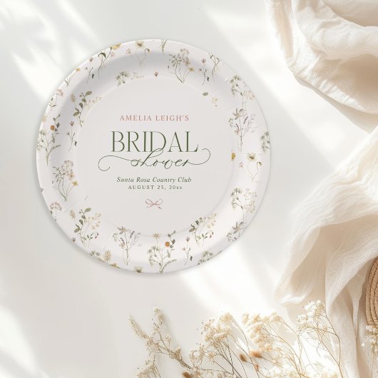 お洒落フェアリーターガーデン&ボウズブライダルシャワー ペーパープレート