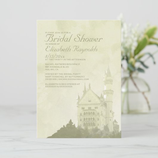 お洒落フェアリータールキャッスルブライダルシャワー招待状 招待状 (スタンド正面)