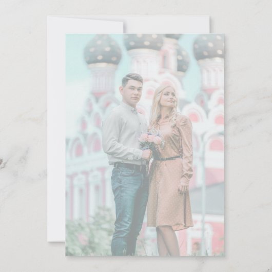 お洒落フェイクVellumエフェクトオーバーレイ結婚写真 招待状 (裏面)