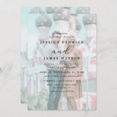 お洒落フェイクVellumエフェクトオーバーレイ結婚写真 招待状 (正面/裏面)