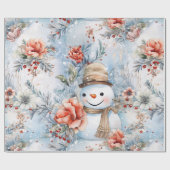お洒落フェスティバルフローラ雪だるまの切り離し ラッピングペーパー (フラット)