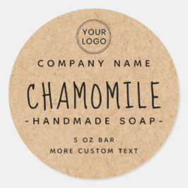 お洒落フォントクラフト紙ルック製品ラベル ラウンドシール