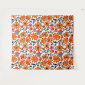 お洒落フォークアートの花 タペストリー (正面(横))