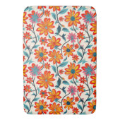 お洒落フォークアートの花 バスマット (正面縦)