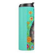 お洒落フォークアートグレーキャットアンド子猫 タンブラー (回転左)