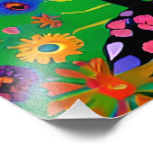 お洒落フォークアートスタイルツリー フォトプリント            (角)