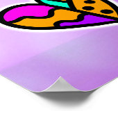 お洒落フォークアートハッピーバースデー ポスター (角)