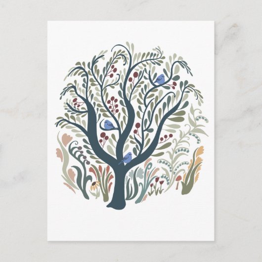 お洒落フォークアートフォレストアーストーネ葉書 ポストカード (正面)