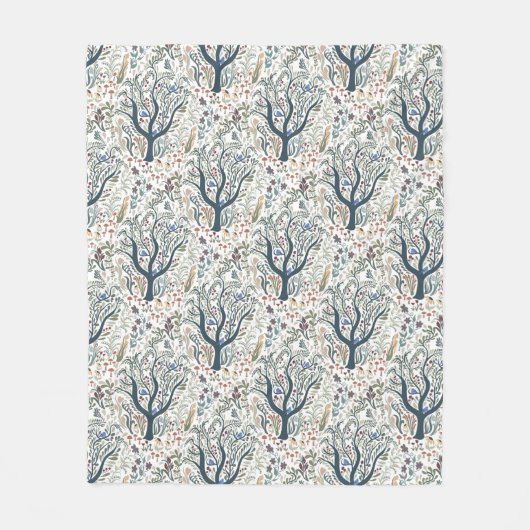 お洒落フォークアートフォレストアーストーン フリースブランケット (正面)