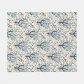 お洒落フォークアートフォレストアーストーン フリースブランケット (正面(横))