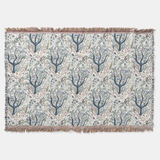 お洒落フォークアートフォレストスロークロックスアーストーン スローブランケット (正面)