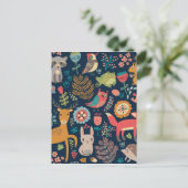 お洒落フォークアートフォレストフレンズ ポストカード (スタンド正面)