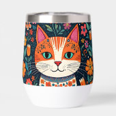 お洒落フォークアート猫と花 (背面)