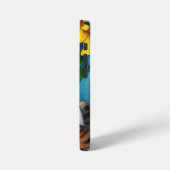 お洒落フォークアート猫・子猫・花 iPhoneケース (左側面)