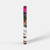 お洒落フォークアート猫・子猫・花 iPhoneケース (右側面)