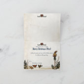 お洒落フォークアート雪だるまクリスマスフォトカード シーズンカード (内部)