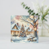 お洒落フォークヴィレッジパーソナライズされたクリスマス シーズンカード (スタンド正面)