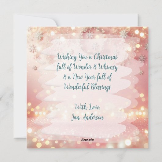 お洒落フォークヴィレッジパーソナライズされたクリスマス シーズンカード (裏面)