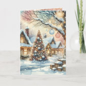お洒落フォークヴィレッジパーソナライズされたクリスマス シーズンカード (正面)