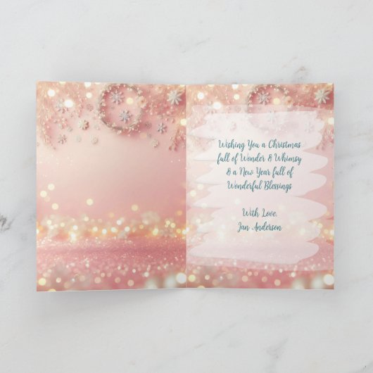 お洒落フォークヴィレッジパーソナライズされたクリスマス シーズンカード (内部)