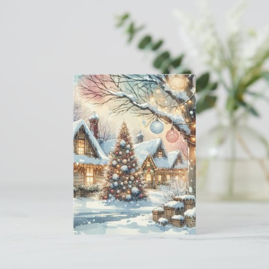 お洒落フォークヴィレッジパーソナライズされたクリスマス シーズンポストカード