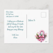 お洒落フォークヴィレッジパーソナライズされたクリスマス シーズンポストカード (裏面)