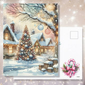お洒落フォークヴィレッジパーソナライズされたクリスマス シーズンポストカード