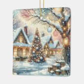 お洒落フォークヴィレッジパーソナライズされたクリスマス セラミックオーナメント (左)