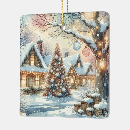 お洒落フォークヴィレッジパーソナライズされたクリスマス セラミックオーナメント (左)