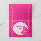 お洒落フクロウ、バレンタインデーのグリーティングカード、ピンク シーズンカード (内部)