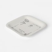 お洒落フランスのおもしろい手書き婚約パーティ ペーパープレート (傾斜あり)