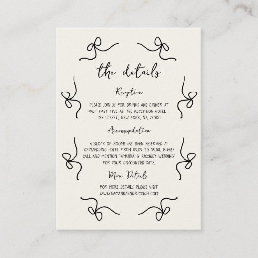 お洒落フランスの結婚詳細 エンクロージャーカード (正面)