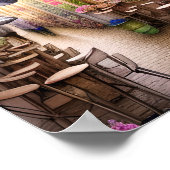 お洒落フランスの通りカフェポスター、水彩画 ポスター (角)