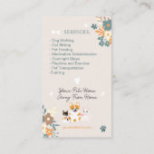 お洒落フローラかわいいボホペットシッタードッグウォーカー 名刺 (裏面)