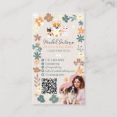 お洒落フローラかわいいボホペットシッタードッグウォーカー 名刺 (正面)