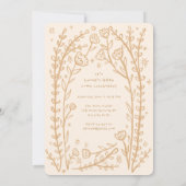 お洒落フローラつる植物かわいい誕生日パーティーカスタム 招待状 (裏面)