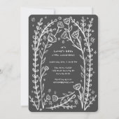 お洒落フローラつる植物かわいい誕生日パーティーカスタム 招待状 (裏面)