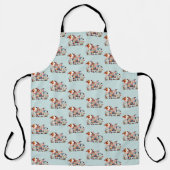 お洒落フローラアクセント付きパッチワーク牛 エプロン (正面)