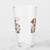 お洒落フローラアクセント付きパッチワーク牛 タンブラーグラス (右)