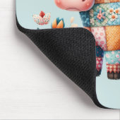 お洒落フローラアクセント付きパッチワーク牛 マウスパッド (コーナー)