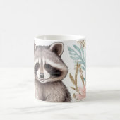 お洒落フローラアクセント付きラクーン コーヒーマグカップ (中央)