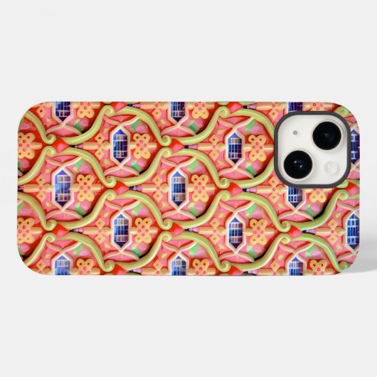 お洒落フローラアールヌーボー模様 Case-Mate iPhoneケース (裏面 (横))