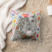 お洒落フローライングリッシュブルドッグ装飾用クッション クッション (ブランケット)