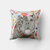 お洒落フローライングリッシュブルドッグ装飾用クッション クッション (裏面)