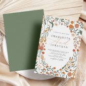 お洒落フローラカラフル結婚リース 招待状
