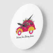 お洒落フローラカラフル自動 ラージ壁時計 (傾斜)