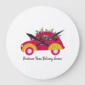 お洒落フローラカラフル自動 ラージ壁時計 (正面)