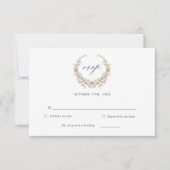 お洒落フローラガーデンエレガントウェディングRSVPカード 出欠カード (正面)