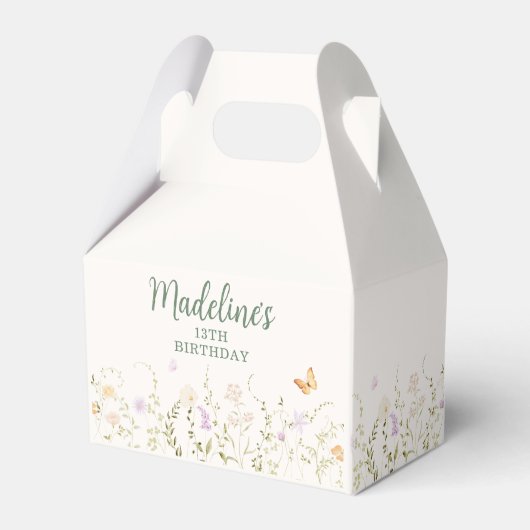 お洒落フローラガーデンパーティー誕生日 フェイバーボックス (正面サイド)