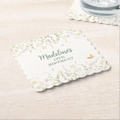 お洒落フローラガーデンパーティー誕生日 ペーパーコースター (アングル)